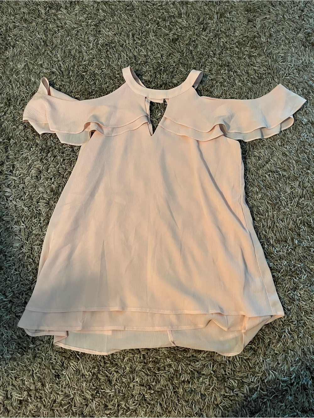 Doe & Rae Peach Cold-Shoulder Ruffle Camisole
